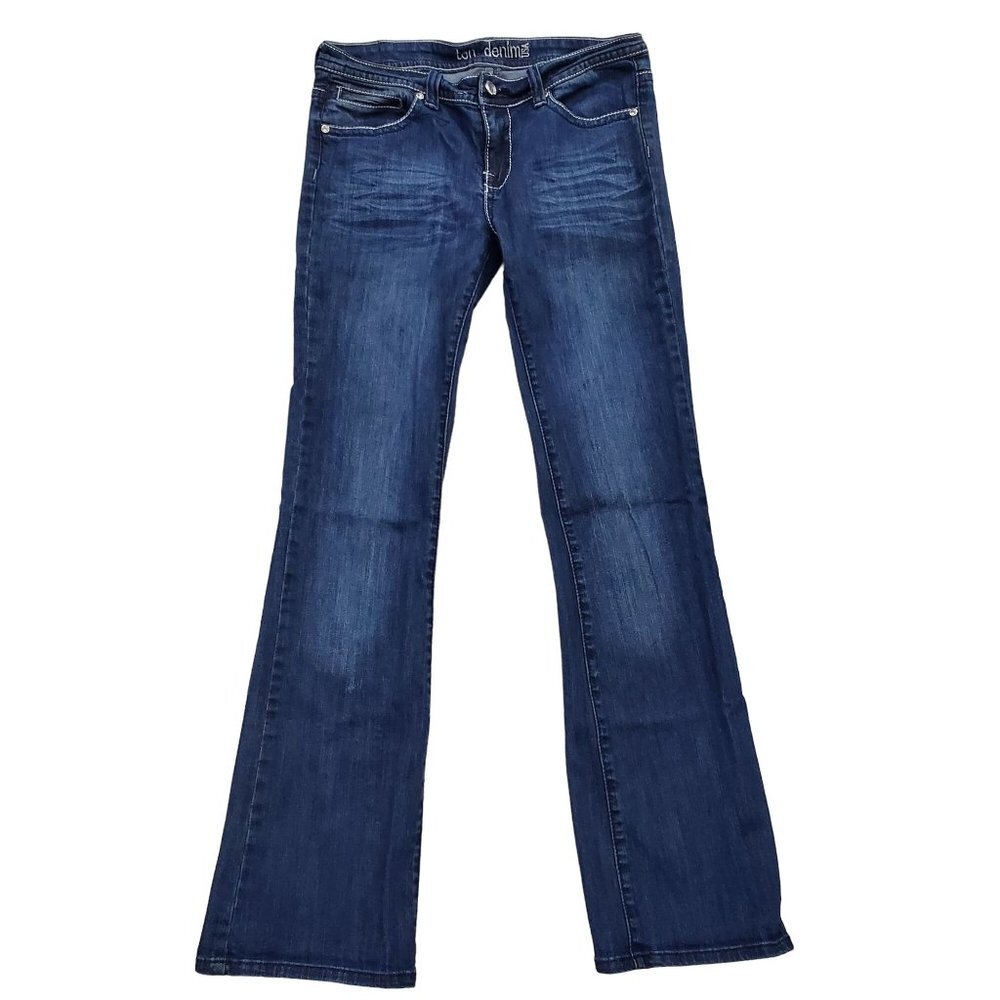 X Ten Denim Womens Bootcut Jeans 9 Mid Rise Med Wash Embellished Pockets Stretch